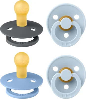 BIBS Colour Soother - Baby Blue Colours / 0-6 Months (Pack of 4)