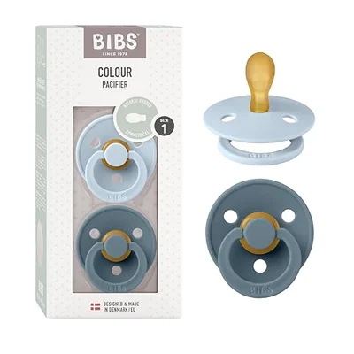 BIBS Colour Symmetrical Pacifier - 2 Pack - Ivory/Sage - Latex