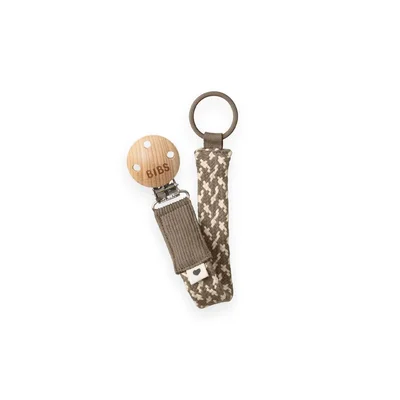 BIBS Paci Braid Pacifier Clip - Sage + Ivory