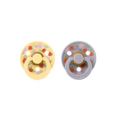 BIBS X LIBERTY Colour Latex Pacifier - 2 Pack - Pale Butter Mix - Strawberries and Cream - Pale Butter Mix/Strawberries and Cream