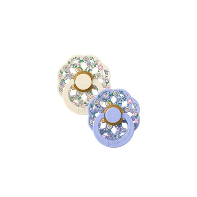 BIBS X LIBERTY Latex Pacifier Boheme 2 Pack Oscar Meadow - Blossom / Baby Pink