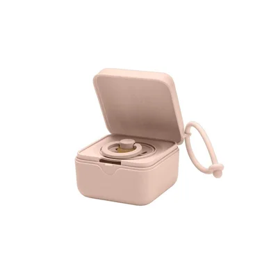 BIBS Pacifier Box with Strap. Soother Holder and Steriliser case - Blush