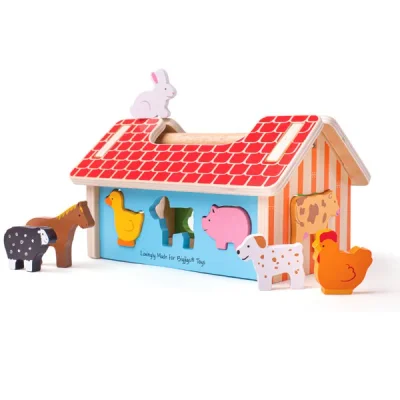 Bigjigs Toys Farmhouse Shape Sorter Toy - Default