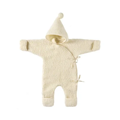 BINIBAMBA Merino Sheepskin Snugglesuit - Milk - Milk / 0-6m