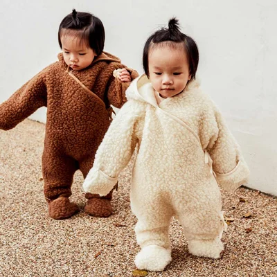 BINIBAMBA Merino Sheepskin Snugglesuit - Milk — image 2
