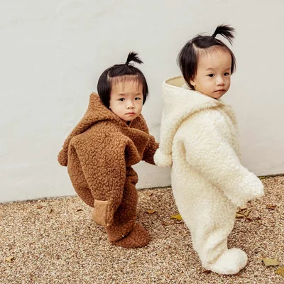 BINIBAMBA Merino Sheepskin Snugglesuit - Milk — image 3