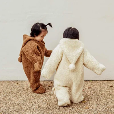 BINIBAMBA Merino Sheepskin Snugglesuit - Milk — image 4