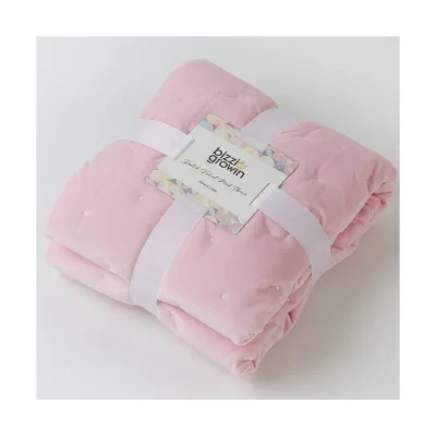Bizzi Growin Quilted Dutch Velvet Baby Quilt-Pink