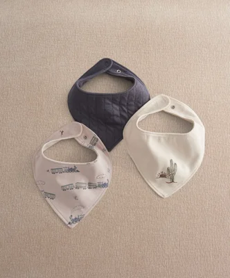 Blue Bandana Bibs (Pack of 3) - Blank