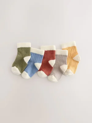Blue/Green Baby Socks 5 Pack - Size First Size - Blue/Green