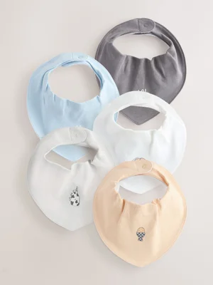 Blue Milk Club Baby Bibs 5 Pack - Size ONE