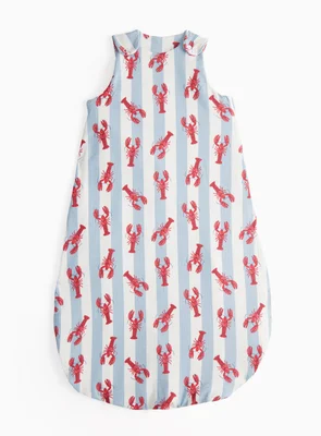 Blue Stripe Lobster Print 1.0 Tog Sleeping Bag 0-6 Months - Multi coloured / 0-6 Months