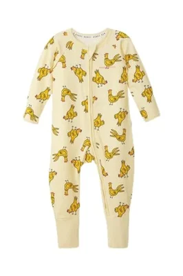 Bonds Baby Wondersuit, Cotton, Ben The Hen, Two-Way Zip, with Fold Over Cuffs (0-3 Months)