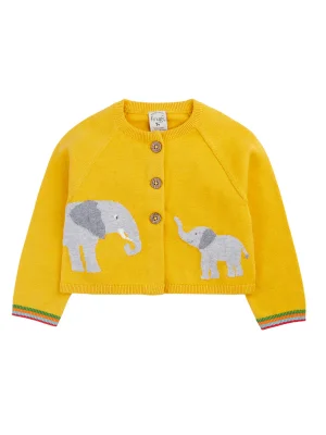 Bonny Baby Cardigan - Bumblebee/Elephant / 3-6m