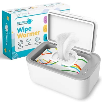 BooBoo Baby Wipe Warmer for Babies - Large Capacity Wet Wipe Dispenser - White