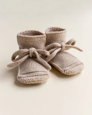 Booties - Sand - Hvid - 9-15m