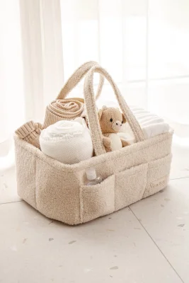 Boucle Nappy Caddy | Oatmeal - Oatmeal