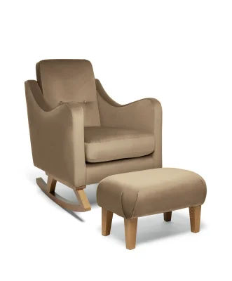 Bowdon Nursing Chair & Footstool - Mocha Velvet
