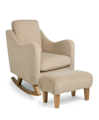 Bowdon Nursing Chair & Footstool Set - Almond Sherpa