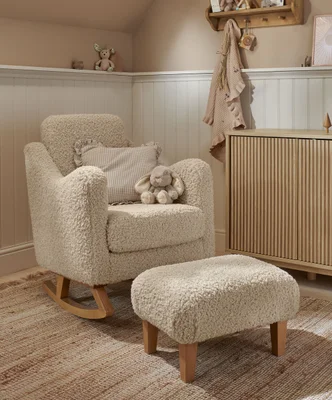 Bowdon Nursing Chair & Footstool Set - Biscuit Teddy