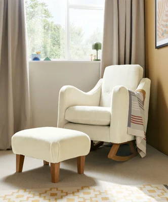 Bowdon Nursing Chair & Footstool Set - Feather Sherpa