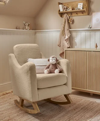 Bowdon Nursing Chair in Boucle - Oatmeal