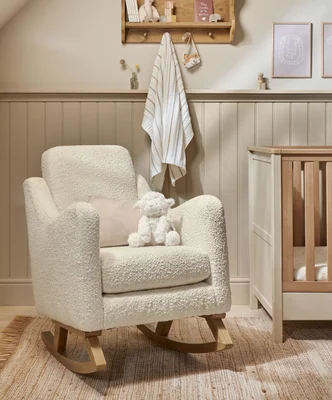 Bowdon Nursing Chair in Chenille Boucle - Oyster