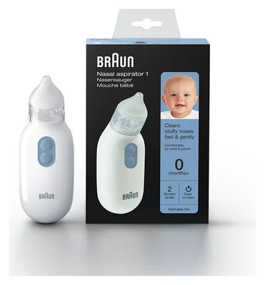 Braun BNA100EU Nasal Aspirator - Fast and Gentle, Easy Use for All Ages - White
