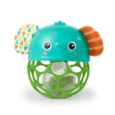 Bright Starts Giggle & Glow Musical Elephant Rattle - Green