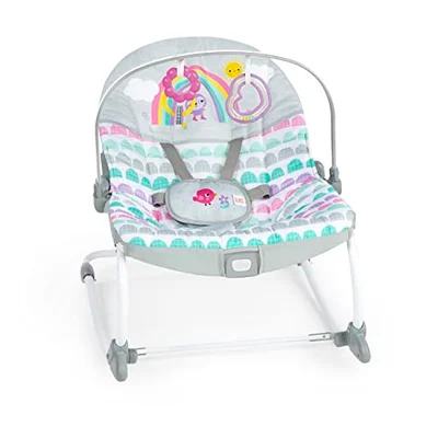 Bright Starts Wild Vibes Infant to Toddler Rocker with Vibrations, Unisex, Newborn +