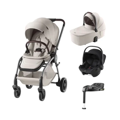 Britax Rio Lux All in One Travel System with Baby-Safe Core Carseat - Soft Taupe