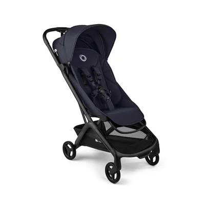 Bugaboo Butterfly 2 Lightweight Travel Stroller Cabin Size, One-Hand Fold Portable Pushchair, Baby Buggy with Reclining Seat, Storage Basket, Carry Strap – from 6 Months to 4 Years – Heritage Black