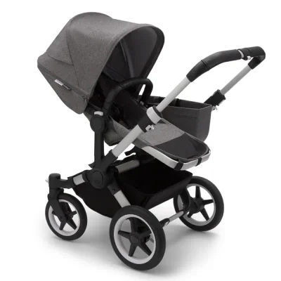 Bugaboo Donkey 3 Mono Pushchair-Aluminium/Grey Melange - Grey