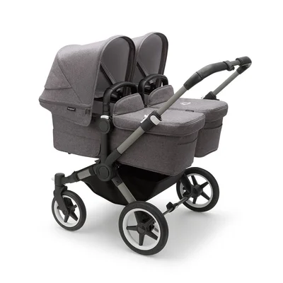 Bugaboo Donkey 5 Twin Carrycot & Seat Pushchair - Graphite/Grey Melange