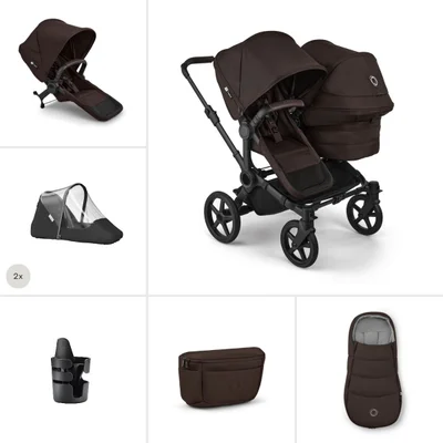 Bugaboo Donkey 6 Double Essential Bundle- Cocoa Brown