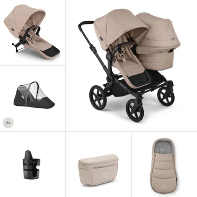Bugaboo Donkey 6 Double Essential Bundle- Desert Taupe Melange