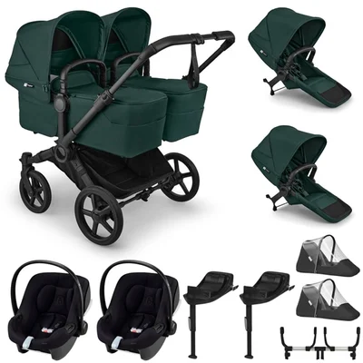 Bugaboo Donkey 6 Twin + Cybex Aton B2 Travel System- Fern Green
