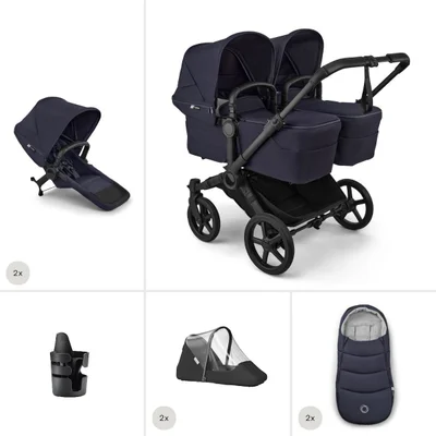 Bugaboo Donkey 6 Twin Essential Bundle- Deep Indigo - Deep Indigo