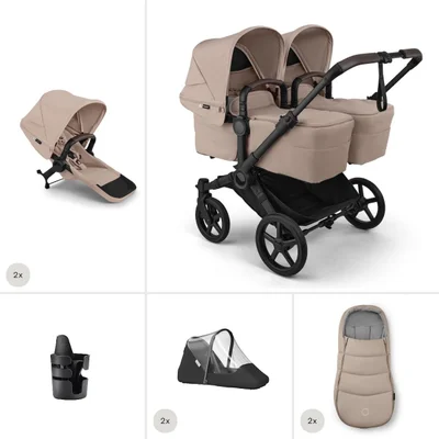 Bugaboo Donkey 6 Twin Essential Bundle- Desert Taupe Melange