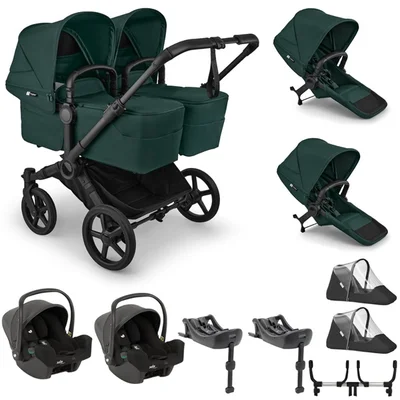 Bugaboo Donkey 6 Twin + Joie i-Snug 2 Travel System- Fern Green
