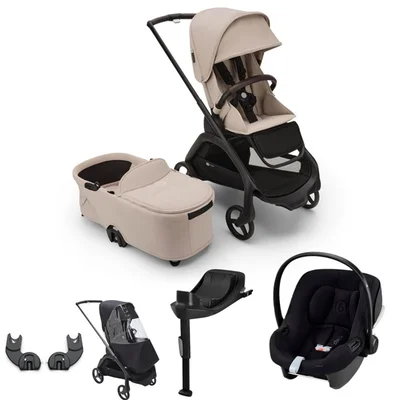 Bugaboo Dragonfly + Aton B2 Travel System- Desert Taupe