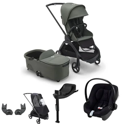 Bugaboo Dragonfly + Aton B2 Travel System- Forest Green