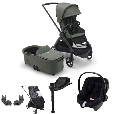 Bugaboo Dragonfly + Aton B2 Travel System- Forest Green