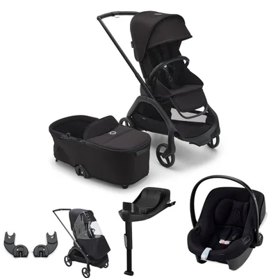 Bugaboo Dragonfly + Aton B2 Travel System- Midnight Black