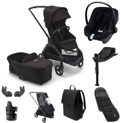 Bugaboo Dragonfly + Aton B2 Travel System- Midnight Black