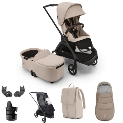 Bugaboo Dragonfly Essential Bundle- Desert Taupe - Footmuff- Dune Taupe