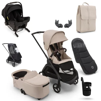 Bugaboo Dragonfly, Nuna PIPA URBN + Accessory Travel System- Desert Taupe - Desert Taupe Changing Backpack