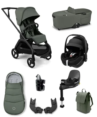 Bugaboo Dragonfly Plus Ultimate Pushchair Bundle with Maxi-Cosi Pebble 360 Pro2 Car Seat (8 Pieces) - Forrest Green