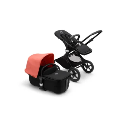 Bugaboo Fox 3 Styled By You Pushchair - Black/Midnight Black/Sunrise Red