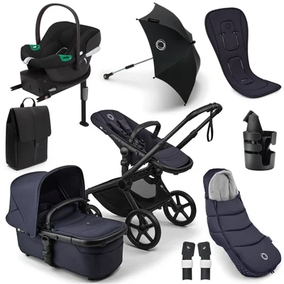 Bugaboo Fox 5 Renew, Cybex Aton B2 + Accessories- Deep Indigo